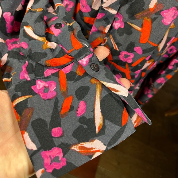 Dorothee Schumacher Floral SILK Blend Long Sleeve Button Down Shirt Top Blouse 6 - Picture 6 of 15